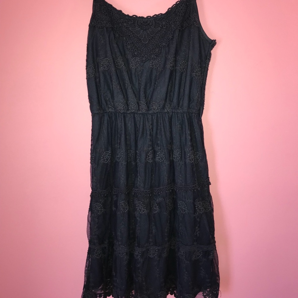 Mid Length Ultra Pink Navy Dress